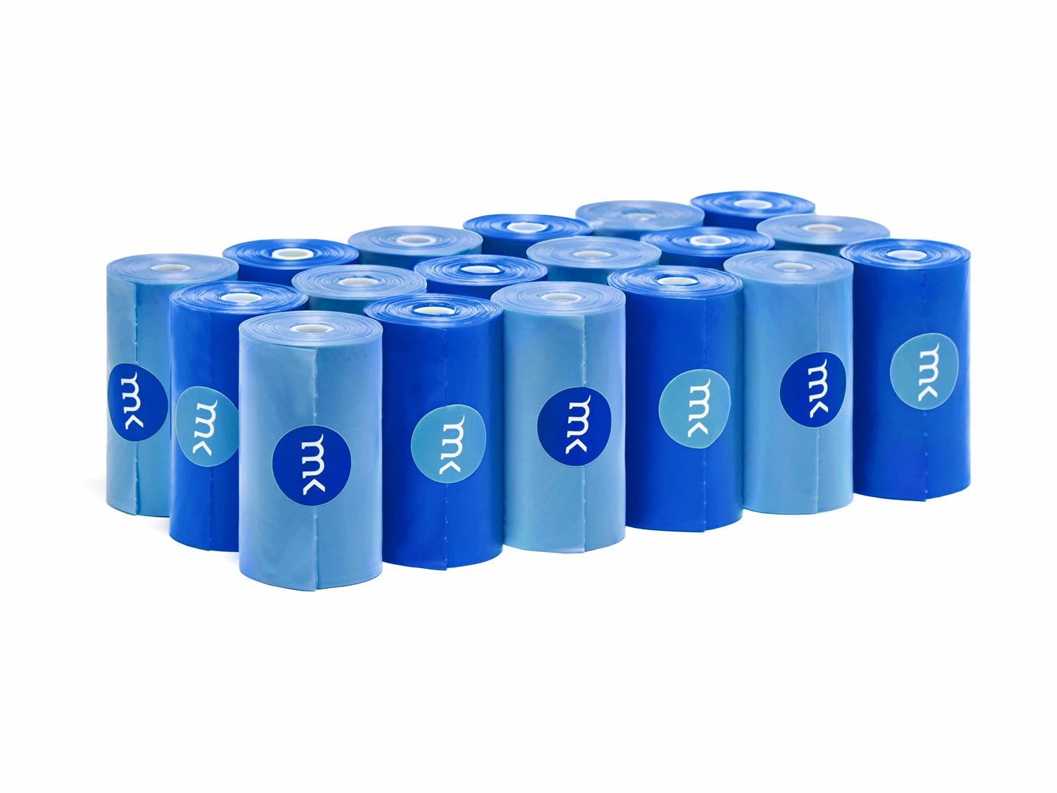 400-Count Modern Kanine Dog Waste Bags, with 20 refill rolls and 2 Dispensers in Blue & Light Blue