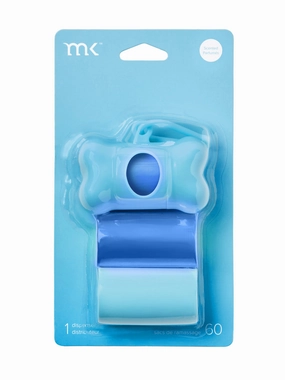 60-Count Modern Kanine Dog Waste Bags, Dispenser with 3 Refill Rolls in Blue Light Blue dog business cards,pet business supplies,doggie storefront