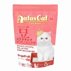 6 FOR $45: Aatas Cat Kofu Klump Tofu Cat Litter (Grapefruit) 6L clumping cat litter,natural cat litter,dust free cat litter