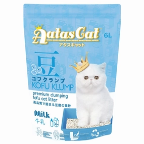 6 FOR $45: Aatas Cat Kofu Klump Tofu Cat Litter (Milk) 6L clumping cat litter,natural cat litter,dust free cat litter