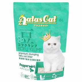 6 FOR $45: Aatas Cat Kofu Klump Tofu Cat Litter (Peppermint) 6L clumping cat litter,natural cat litter,dust free cat litter