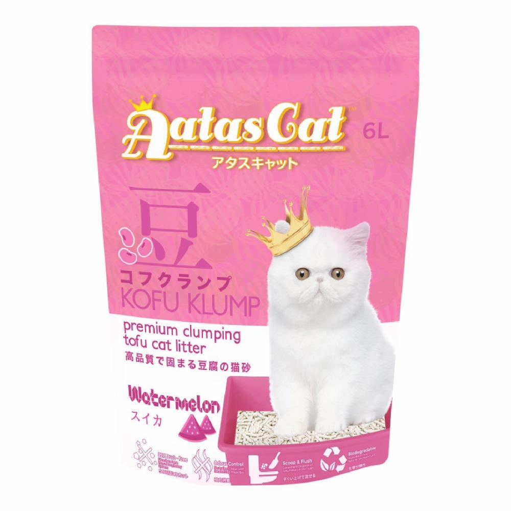 6 FOR $45: Aatas Cat Kofu Klump Tofu Cat Litter (Watermelon) 6L clumping cat litter,natural cat litter,dust free cat litter