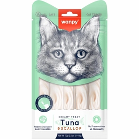 '3 FOR $6 (Exp3Jul25)': Wanpy Creamy Tuna & Scallop Liquid Cat Treats 70g cat general supplies cat toys cat grooming cat food cat litter
