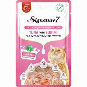 $3 OFF: Signature7 Tuna With Surimi For Improve Immune System (Tue) Grain-Free Pouch Cat Food 50g x 12 cat general supplies cat toys cat grooming cat food cat litter