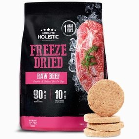 'BUNDLE DEAL': Absolute Holistic Patties Beef Grain-Free Freeze-Dried Dog Food 12.7oz horse supplement horse vitamins animal probiotics livestock digestive aid horse immune booster