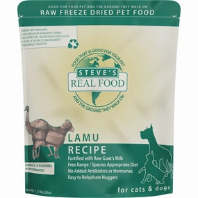 'BUNDLE DEAL FREE FD TREATS': Steve's Real Food Lamu Grain-Free Freeze-Dried Raw Food For Cats & Dogs 20oz horse supplement horse vitamins animal probiotics livestock digestive aid horse immune booster