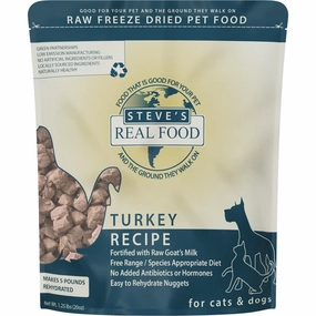 'BUNDLE DEAL FREE FD TREATS': Steve's Real Food Turkey Grain-Free Freeze-Dried Raw Food For Cats & Dogs 20oz horse supplement horse vitamins animal probiotics livestock digestive aid horse immune booster