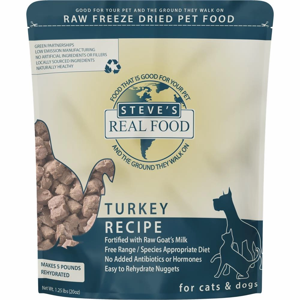 'BUNDLE DEAL FREE FD TREATS': Steve's Real Food Turkey Grain-Free Freeze-Dried Raw Food For Cats & Dogs 20oz horse supplement horse vitamins animal probiotics livestock digestive aid horse immune booster