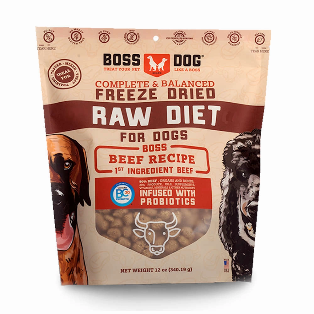 'BUNDLE DEAL w FREE FD TREATS': Boss Dog Beef Grain-Free Freeze-Dried Raw Dog Food 12oz horse supplement horse vitamins animal probiotics livestock digestive aid horse immune booster