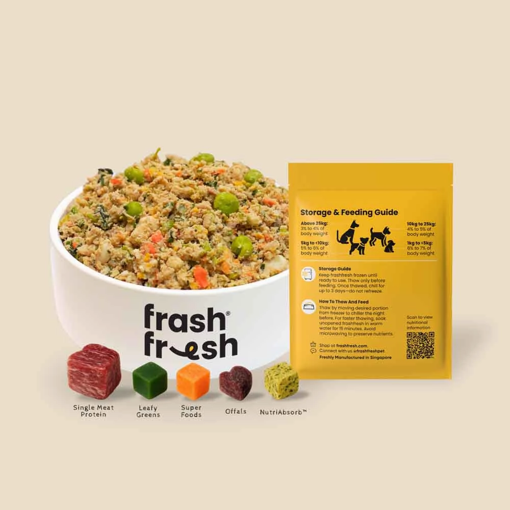 'FREE DEFROSTING TRAY': frashfresh Cooked Chicken NutriAbsorb Frozen Dog Food 2.25kg