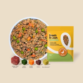 'FREE DEFROSTING TRAY': frashfresh Cooked Duck NutriAbsorb Frozen Dog Food 2.25kg raw pet food,frozen meat dog,raw feeding dog