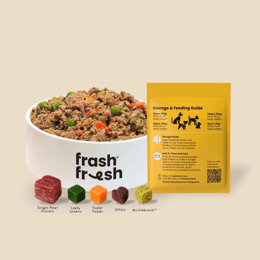'FREE DEFROSTING TRAY': frashfresh Cooked Duck NutriAbsorb Frozen Dog Food 2.25kg