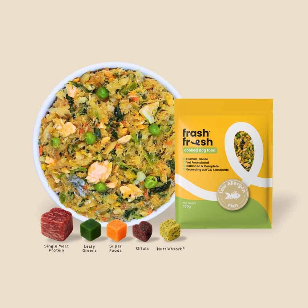 'FREE DEFROSTING TRAY': frashfresh Cooked Fish NutriAbsorb Frozen Dog Food 2.25kg raw pet food,frozen meat dog,raw feeding dog