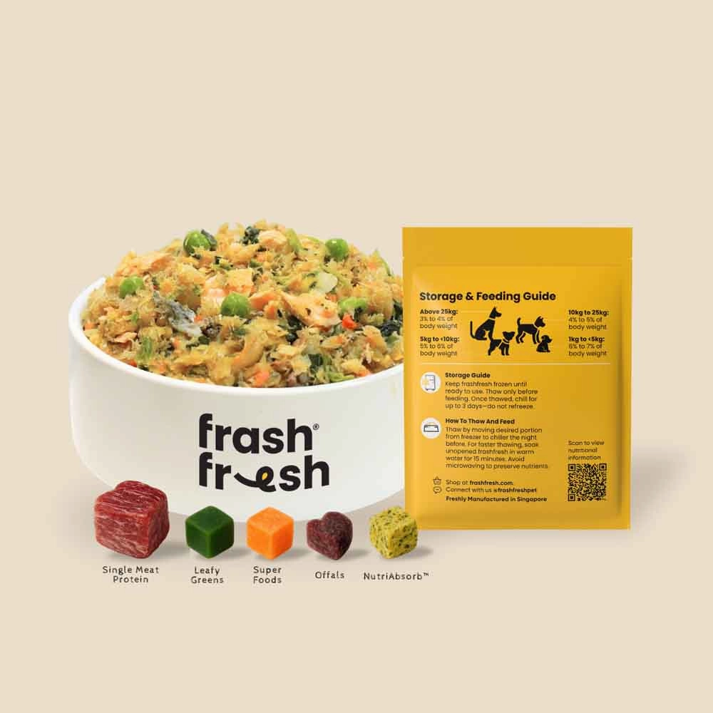 'FREE DEFROSTING TRAY': frashfresh Cooked Fish NutriAbsorb Frozen Dog Food 2.25kg