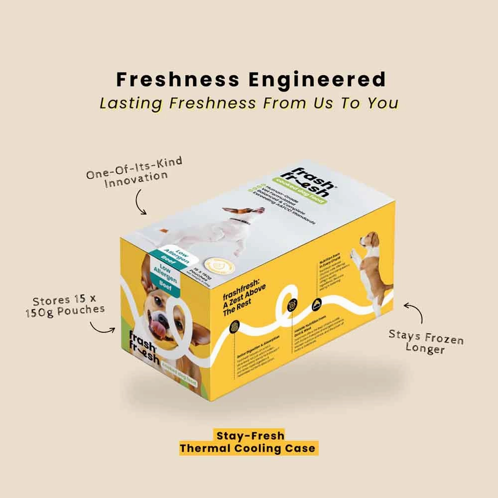 'FREE DEFROSTING TRAY': frashfresh Cooked Pork NutriAbsorb Frozen Dog Food 2.25kg
