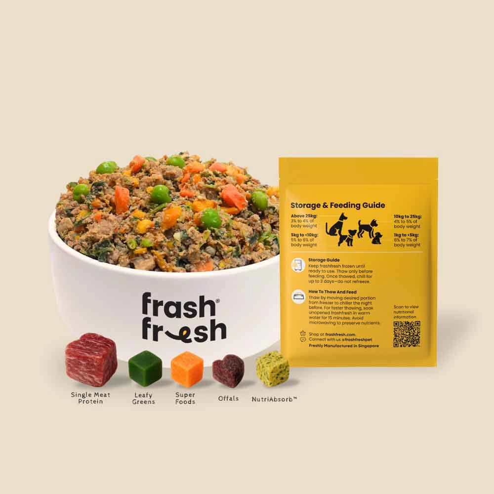 'FREE DEFROSTING TRAY': frashfresh Cooked Pork NutriAbsorb Frozen Dog Food 2.25kg