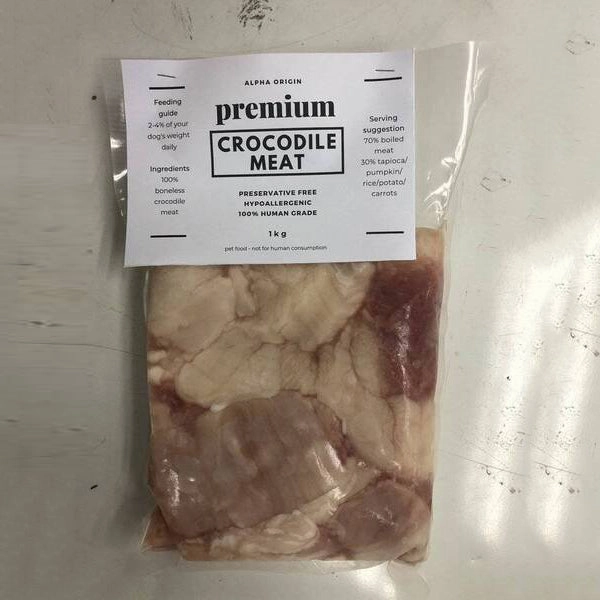 *FROZEN* Alpha Origin Premium Boneless Crocodile Meat 1kg pet clippers,dog grooming tool,fur trimmer