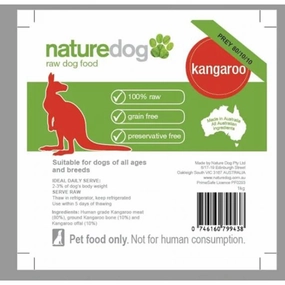 *FROZEN* Naturedog Prey Model Raw Kangaroo 1kg pet clippers,dog grooming tool,fur trimmer
