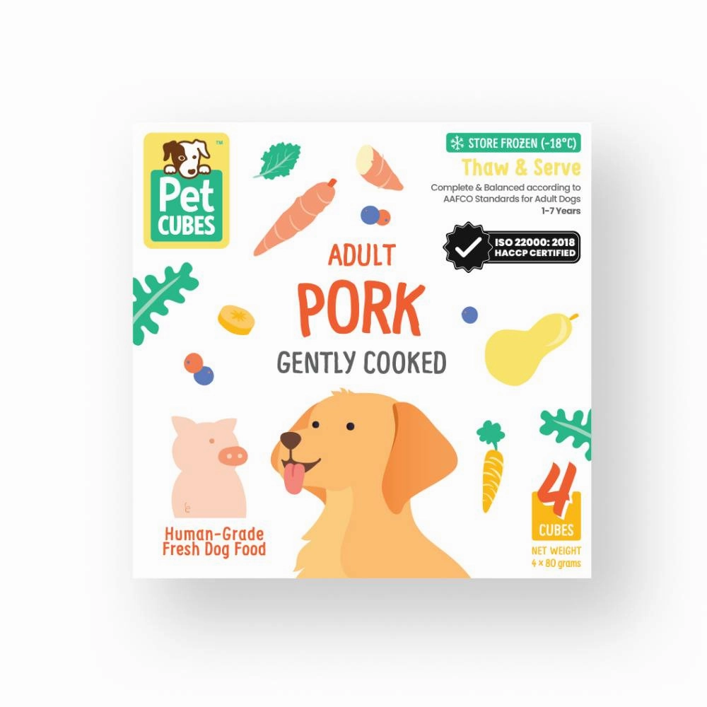 *FROZEN* PetCubes Dog Frozen Gently Cooked Pork 320g pet clippers,dog grooming tool,fur trimmer