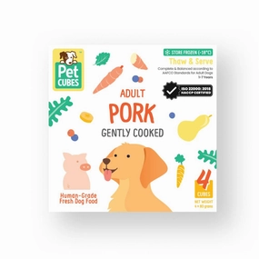 *FROZEN* PetCubes Dog Frozen Gently Cooked Pork 320g pet clippers,dog grooming tool,fur trimmer