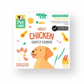 *FROZEN* PetCubes Dog Gently Cooked Chicken 2.24kg (7 x 320g) pet clippers,dog grooming tool,fur trimmer