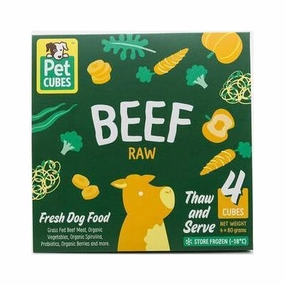 *FROZEN* PetCubes Dog Raw Beef 2.24kg (7 x 320g) pet clippers,dog grooming tool,fur trimmer