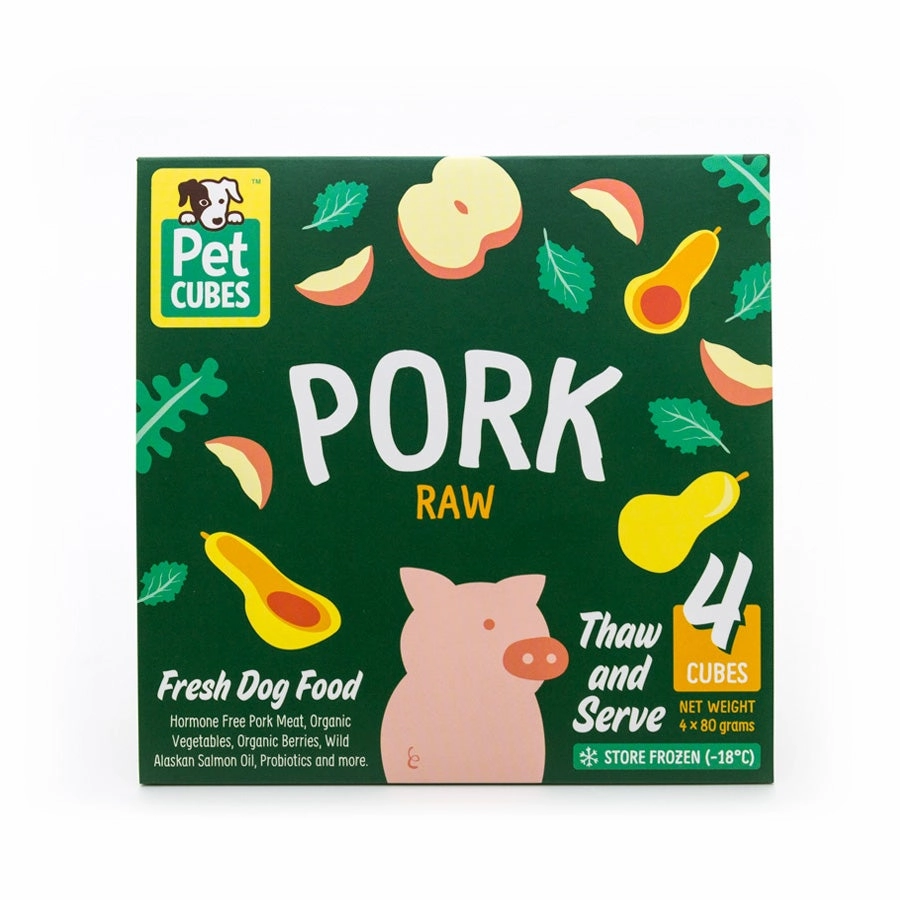 *FROZEN* PetCubes Dog Raw Pork 2.24kg (7 x 320g) pet clippers,dog grooming tool,fur trimmer