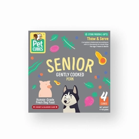 *FROZEN* PetCubes Dog Senior Gently Cooked Pork 2.24kg (7 x 320g) pet clippers,dog grooming tool,fur trimmer