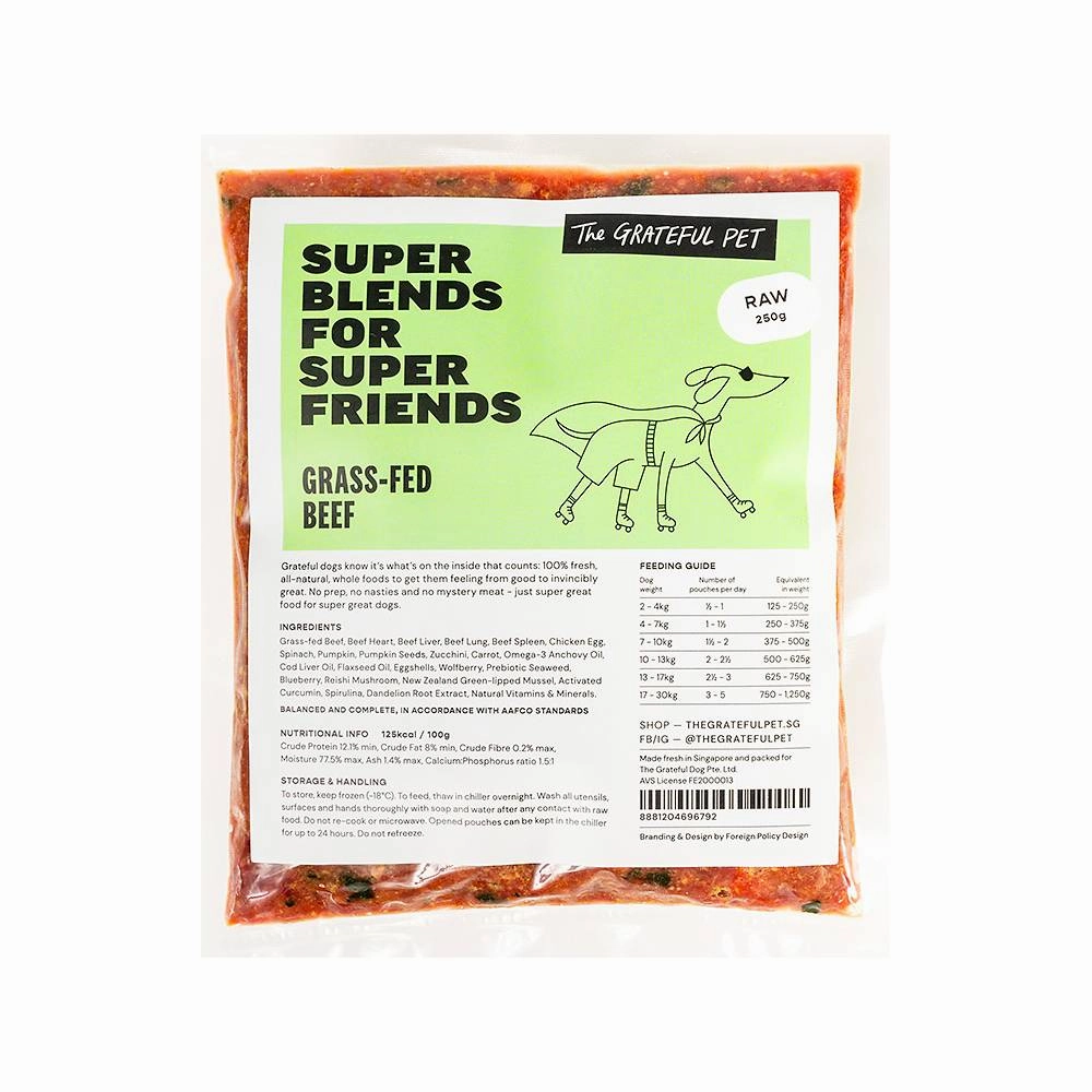 *FROZEN* The Grateful Pet Dog Raw Grass-Fed Beef 250g pet clippers,dog grooming tool,fur trimmer