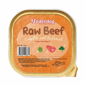 *FROZEN* Underdog Dog Raw Beef Complete and Balanced 150g pet clippers,dog grooming tool,fur trimmer