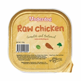 *FROZEN* Underdog Dog Raw Chicken Complete and Balanced 150g pet clippers,dog grooming tool,fur trimmer