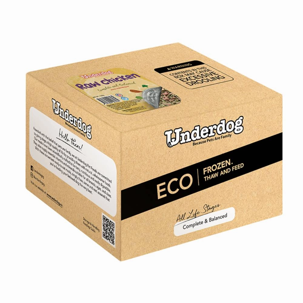 *FROZEN* Underdog Dog Raw Chicken Complete and Balanced 3kg (150g x 20) pet clippers,dog grooming tool,fur trimmer