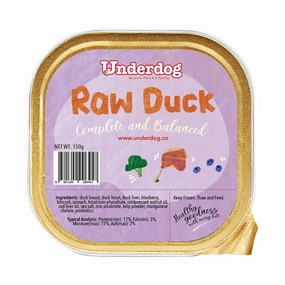 *FROZEN* Underdog Dog Raw Duck Complete and Balanced 150g pet clippers,dog grooming tool,fur trimmer