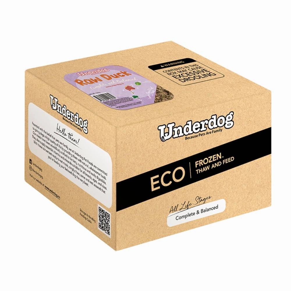*FROZEN* Underdog Dog Raw Duck Complete and Balanced 3kg (150g x 20) pet clippers,dog grooming tool,fur trimmer