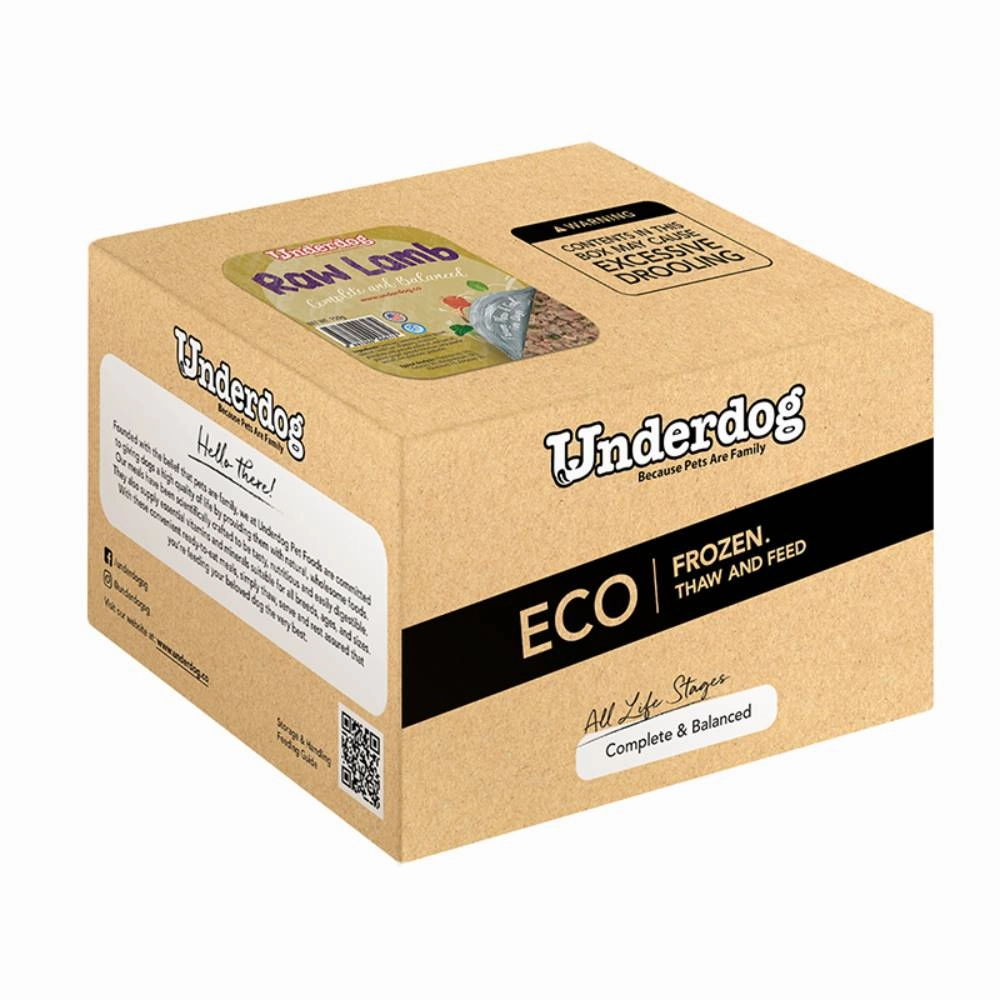 *FROZEN* Underdog Dog Raw Lamb Complete and Balanced 3kg (150g x 20) pet clippers,dog grooming tool,fur trimmer