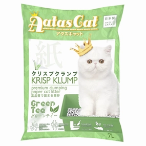 Aatas Cat Krisp Klump Paper Cat Litter Green Tea 7L clumping cat litter,natural cat litter,dust free cat litter