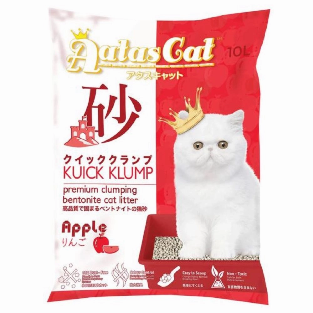 Aatas Cat Kuick Klump Bentonite Cat Litter Apple 10L clumping cat litter,natural cat litter,dust free cat litter