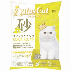 Aatas Cat Kuick Klump Bentonite Cat Litter Lemongrass 10L clumping cat litter,natural cat litter,dust free cat litter