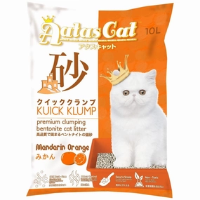 Aatas Cat Kuick Klump Bentonite Cat Litter Mandarin Orange 10L clumping cat litter,natural cat litter,dust free cat litter