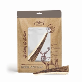 Absolute Bites Half Deer Antlers Dental Chew Medium dental dog chews,vet approved chews,teeth cleaning treats