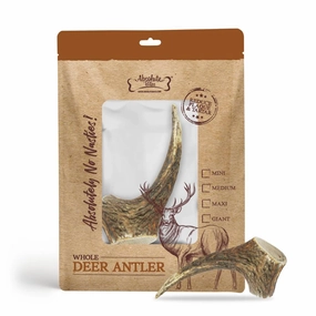 Absolute Bites Whole Deer Antlers Dental Chew Giant dental dog chews,vet approved chews,teeth cleaning treats