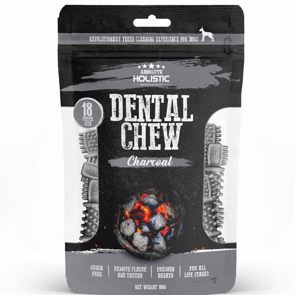 Absolute Holistic Dental Chew Charcoal Value Pack 160g dog dental snacks,dental bones for dogs,dog oral sticks