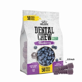 Absolute Holistic Dog Boost Dental Chew Blueberry 450g - 50pcs (2.5") dental dog chews,vet approved chews,teeth cleaning treats