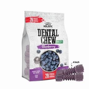 Absolute Holistic Dog Boost Dental Chew Blueberry 500g - 20pcs (4") dental dog chews,vet approved chews,teeth cleaning treats
