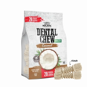 Absolute Holistic Dog Boost Dental Chew Coconut 500g - 20pcs (4") dental dog chews,vet approved chews,teeth cleaning treats