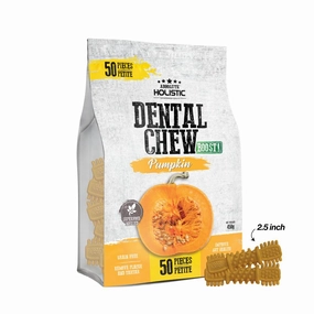 Absolute Holistic Dog Boost Dental Chew Pumpkin 450g - 50pcs (2.5") dental dog chews,vet approved chews,teeth cleaning treats