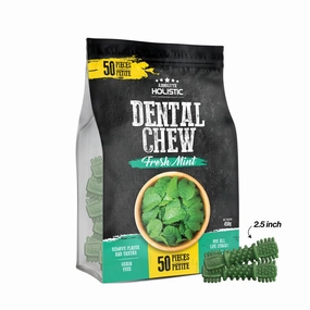 Absolute Holistic Dog Dental Chew Fresh Mint Petite 450g - 50pcs (2.5") dental dog chews,vet approved chews,teeth cleaning treats