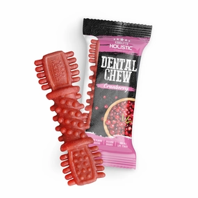 Absolute Holistic Dog Grain-Free Dental Chew Cranberry 25g (4") dental dog chews,vet approved chews,teeth cleaning treats