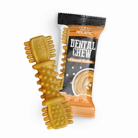 Absolute Holistic Dog Grain-Free Dental Chew Peanut Butter 25g (4") dental dog chews,vet approved chews,teeth cleaning treats