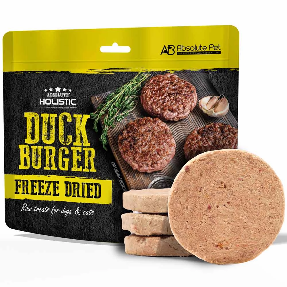 Absolute Holistic Duck Burger Freeze Dried Raw Treats for Cats & Dogs 80g horse supplement horse vitamins animal probiotics livestock digestive aid horse immune booster
